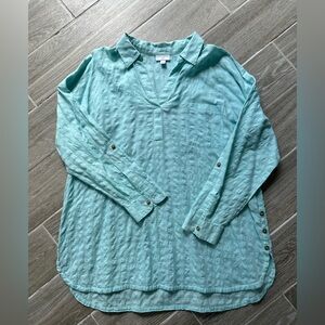 JJill XL minty blue cotton top